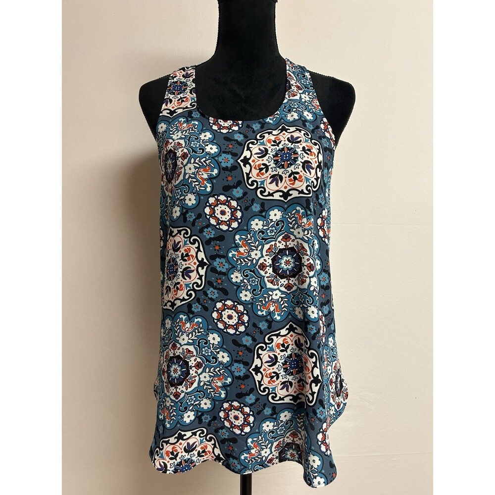 Ann Taylor Loft Womens Sz Small Tank Top Racerback Floral Print Multicolor